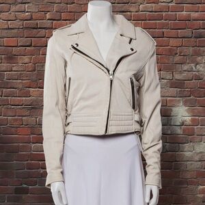 IRO Women's Light Beige Leather Jacket